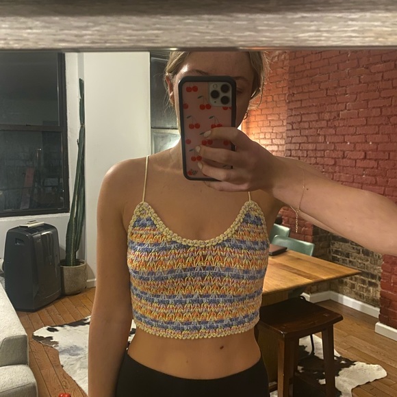 NEVER WORN size S Zara rainbow crochet top - Picture 3 of 4